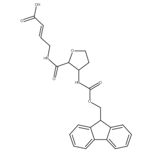 rac-4-{[(2R,3S)-3-({[(9H-fluoren-9-yl)methoxy]carbonyl}amino)oxolan-2-yl]formamido}but-2-enoic acid Structure