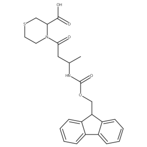 4-[(3S)-3-({[(9H-fluoren-9-yl)methoxy]carbonyl}amino)butanoyl]thiomorpholine-3-carboxylic acid Structure