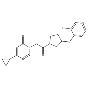 6-Cyclopropyl-3-(2-{3-[(3-fluoropyridin-4-yl)oxy]pyrrolidin-1-yl}-2-oxoethyl)-3,4-dihydropyrimidin-4-one Structure
