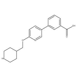 3-{6-[(Piperidin-4-yl)methoxy]pyridin-3-yl}benzoic acid结构式
