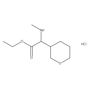 Ethyl 2-(methylamino)-2-(oxan-3-yl)acetate;hydrochloride结构式
