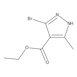 Ethyl 5-bromo-3-methyl-1H-pyrazole-4-carboxylate结构式