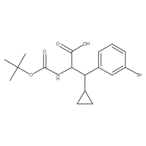 3-(3-Bromophenyl)-2-((tert-butoxycarbonyl)amino)-3-cyclopropylpropanoic acid Structure