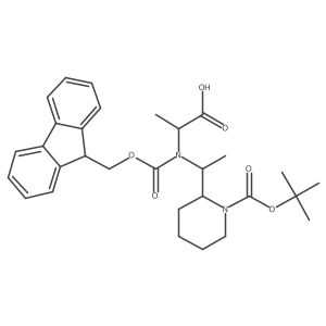 (2S)-2-({1-[(2S)-1-[(tert-butoxy)carbonyl]piperidin-2-yl]ethyl}({[(9H-fluoren-9-yl)methoxy]carbonyl})amino)propanoic acid Structure