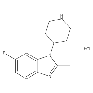 6-fluoro-2-methyl-1-(piperidin-4-yl)-1H-1,3-benzodiazole hydrochloride结构式