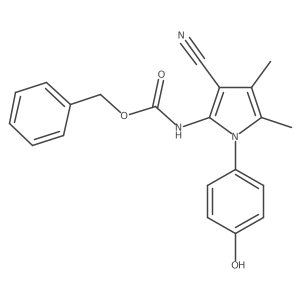 benzyl N-[3-cyano-1-(4-hydroxyphenyl)-4,5-dimethyl-1H-pyrrol-2-yl]carbamate结构式