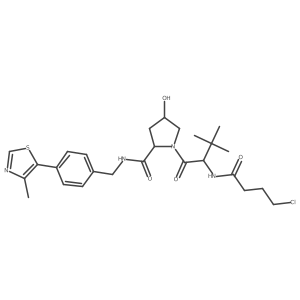 (2S,4R)-1-[(2S)-2-(4-chlorobutanoylamino)-3,3-dimethyl-butanoyl]-4-hydroxy-N-[[4-(4-methylthiazol-5-yl)phenyl]methyl]pyrrolidine-2-carboxamide结构式