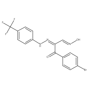 3-(4-Bromophenyl)-3-oxo-2-{2-[4-(trifluoromethyl)phenyl]hydrazono}propanal oxime Structure