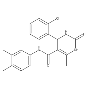 4-(2-chlorophenyl)-N-(3,4-dimethylphenyl)-6-methyl-2-oxo-1,2,3,4-tetrahydropyrimidine-5-carboxamide结构式