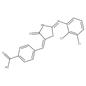 4-[(Z)-{2-[(2,3-dichlorophenyl)amino]-4-oxo-1,3-thiazol-5(4H)-ylidene}methyl]benzoic acid Structure