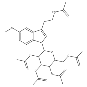 Decarboxalate 6-(Acetoxymethyl) Melatonin Glucuronide Triacetate Structure