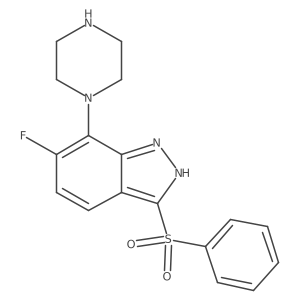 6-Fluoro-3-(phenylsulfonyl)-7-(piperazin-1-yl)-1H-indazole结构式