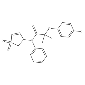 2-(4-chlorophenoxy)-N-(1,1-dioxido-2,3-dihydrothiophen-3-yl)-2-methyl-N-phenylpropanamide结构式
