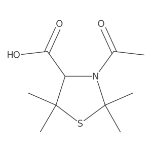 3-Acetyl-2,2,5,5-tetramethyl-1,3-thiazolidine-4-carboxylic acid结构式