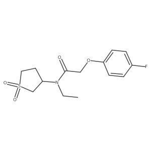 N-(1,1-dioxo-1lambda6-thiolan-3-yl)-N-ethyl-2-(4-fluorophenoxy)acetamide结构式