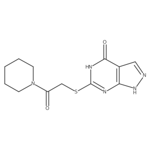 6-(2-Oxo-2-piperidin-1-ylethyl)sulfanyl-1,2-dihydropyrazolo[3,4-d]pyrimidin-4-one Structure