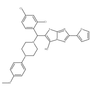 5-((2,4-Dichlorophenyl)(4-(4-methoxyphenyl)piperazin-1-yl)methyl)-2-(furan-2-yl)thiazolo[3,2-b][1,2,4]triazol-6-ol Structure