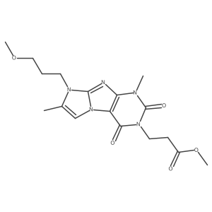 methyl 3-(8-(3-methoxypropyl)-1,7-dimethyl-2,4-dioxo-1H-imidazo[2,1-f]purin-3(2H,4H,8H)-yl)propanoate结构式