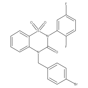 4-(4-bromobenzyl)-2-(2,5-difluorophenyl)-2H-benzo[e][1,2,4]thiadiazin-3(4H)-one 1,1-dioxide结构式