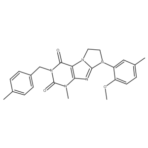 8-(2-Methoxy-5-methylphenyl)-1-methyl-3-[(4-methylphenyl)methyl]-1,3,5-trihydr oimidazolidino[1,2-h]purine-2,4-dione结构式