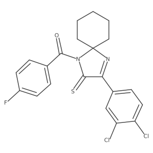 3-(3,4-Dichlorophenyl)-1-(4-fluorobenzoyl)-1,4-diazaspiro[4.5]dec-3-ene-2-thione结构式