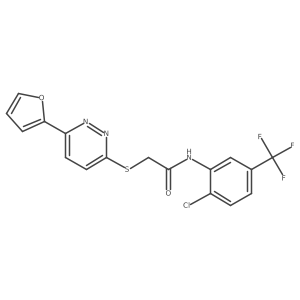 N-(2-chloro-5-(trifluoromethyl)phenyl)-2-((6-(furan-2-yl)pyridazin-3-yl)thio)acetamide Structure