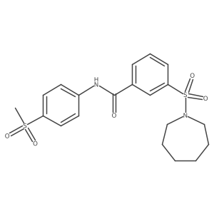 3-(azepan-1-ylsulfonyl)-N-(4-(methylsulfonyl)phenyl)benzamide结构式