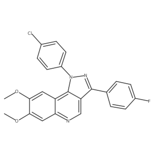 1-(4-chlorophenyl)-3-(4-fluorophenyl)-7,8-dimethoxy-1H-pyrazolo[4,3-c]quinoline结构式