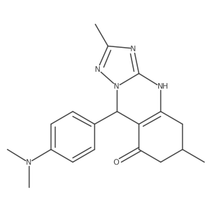 9-[4-(dimethylamino)phenyl]-2,6-dimethyl-5,6,7,9-tetrahydro[1,2,4]triazolo[5,1-b]quinazolin-8(4H)-one结构式