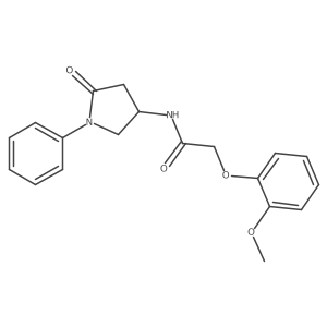 2-(2-methoxyphenoxy)-N-(5-oxo-1-phenylpyrrolidin-3-yl)acetamide结构式