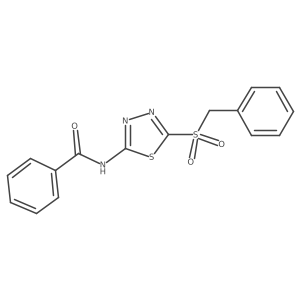 N-(5-(benzylsulfonyl)-1,3,4-thiadiazol-2-yl)benzamide结构式