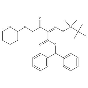 benzhydryl 2-(((tert-butyldimethylsilyl)oxy)imino)-3-oxo-4-((tetrahydro-2H-pyran-2-yl)oxy)butanoate结构式
