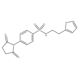 4-(2,5-dioxopyrrolidin-1-yl)-N-[2-(2-thienyl)ethyl]benzenesulfonamide结构式