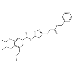 N-(5-((2-(benzylamino)-2-oxoethyl)thio)-1,3,4-thiadiazol-2-yl)-3,4,5-triethoxybenzamide结构式