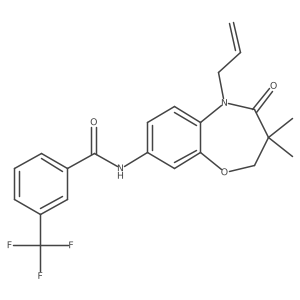 N-(5-allyl-3,3-dimethyl-4-oxo-2,3,4,5-tetrahydrobenzo[b][1,4]oxazepin-8-yl)-3-(trifluoromethyl)benzamide结构式