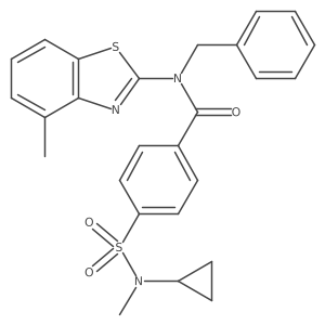 N-benzyl-4-(N-cyclopropyl-N-methylsulfamoyl)-N-(4-methylbenzo[d]thiazol-2-yl)benzamide结构式