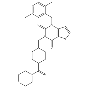 1-(2,5-dimethylbenzyl)-3-((4-(morpholine-4-carbonyl)cyclohexyl)methyl)thieno[3,2-d]pyrimidine-2,4(1H,3H)-dione Structure
