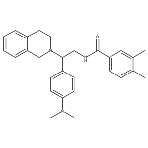 N-(2-(3,4-dihydroisoquinolin-2(1H)-yl)-2-(4-(dimethylamino)phenyl)ethyl)-3,4-dimethylbenzamide结构式