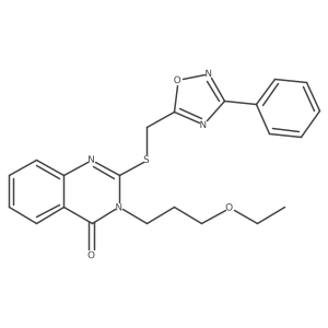 3-(3-ethoxypropyl)-2-(((3-phenyl-1,2,4-oxadiazol-5-yl)methyl)thio)quinazolin-4(3H)-one结构式