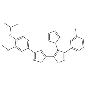 3-[3-methoxy-4-(propan-2-yloxy)phenyl]-5-[4-(3-methylphenyl)-3-(1H-pyrrol-1-yl)thiophen-2-yl]-1,2,4-oxadiazole Structure