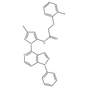 2-(2-fluorophenoxy)-N-(3-methyl-1-(1-phenyl-1H-pyrazolo[3,4-d]pyrimidin-4-yl)-1H-pyrazol-5-yl)acetamide Structure