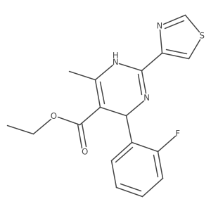 Ethyl 2-(thiazol-4-yl)-4-(2-fluorophenyl)-6-methyl-1,4-dihydro-pyrimidin-5-carboxylate Structure
