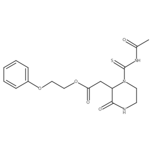 2-Phenoxyethyl 2-(1-(acetylcarbamothioyl)-3-oxopiperazin-2-yl)acetate结构式