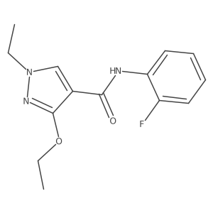 3-ethoxy-1-ethyl-N-(2-fluorophenyl)-1H-pyrazole-4-carboxamide结构式