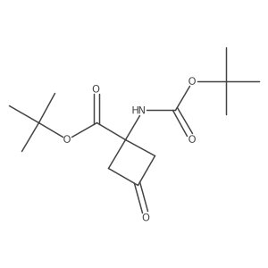tert-Butyl 1-((tert-butoxycarbonyl)amino)-3-oxocyclobutanecarboxylate结构式