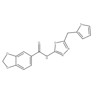 N-(5-(thiophen-2-ylmethyl)-1,3,4-oxadiazol-2-yl)benzo[d][1,3]dioxole-5-carboxamide Structure