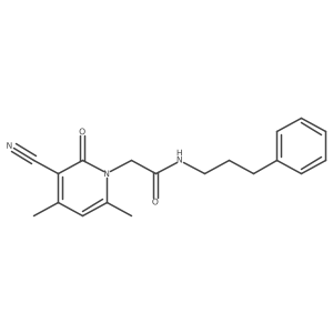 2-(3-cyano-4,6-dimethyl-2-oxopyridin-1(2H)-yl)-N-(3-phenylpropyl)acetamide结构式