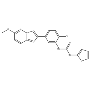 1-(2-Chloro-5-{6-methoxyimidazo[1,2-b]pyridazin-2-yl}phenyl)-3-(thiophen-2-yl)urea结构式