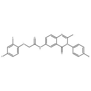 Cc1nc2ccc(NC(=O)COc3ccc(F)cc3F)cc2c(=O)n1-c1ccc(F)cc1结构式
