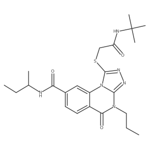 N-(butan-2-yl)-1-{[(tert-butylcarbamoyl)methyl]sulfanyl}-5-oxo-4-propyl-4H,5H-[1,2,4]triazolo[4,3-a]quinazoline-8-carboxamide结构式
